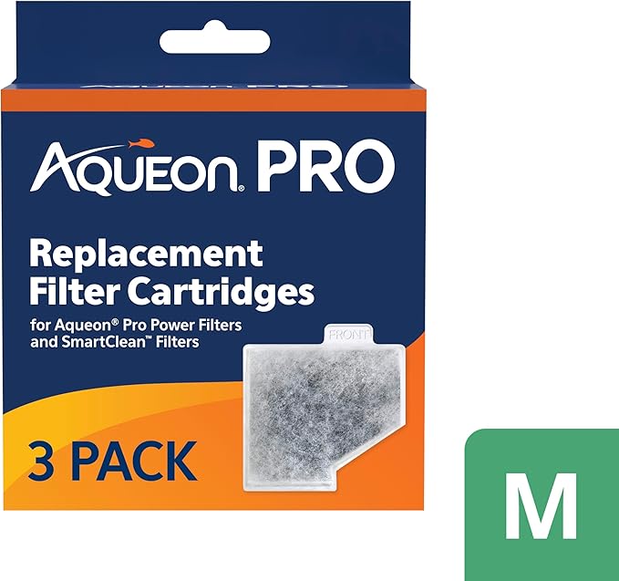 Aqueon PRO Replacement Filter Cartridges, NoDrip Design, For Freshwater and Saltwater Aquariums, Medium, 3 pack