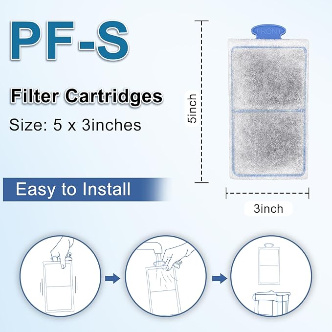 driamor 10 Pack PF-S Fish Tank Filter Cartridges Compatible with PF10 Power Filters Small Fish Tank Filters Cartridge Thickened Cotton with Zeolite Aquarium Filter Cartridge Replacement