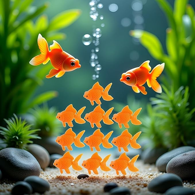 5Pcs Orange Aquarium Fish Bowl Tank Artificial Floating Plastic Decor Goldfish Ornament Fish Tank Decoration Aquarium Décor Thematic Ornaments
