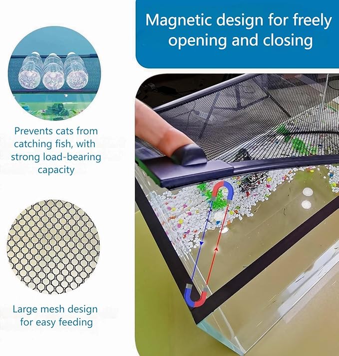Magnetic Fish Tank lid Cover Keep Fish from Jumping Out
