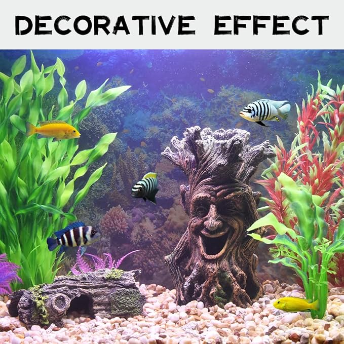 Fish Tank Accessories-Hollow Tree Trunk Aquarium Decorations Disney Aquarium Decorations for Betta Hideout Caves Large Aquarium Décor Thematic Ornaments