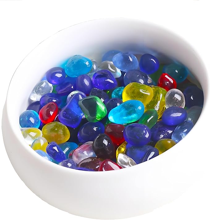2 Lb Sea Glass for Crafts, 0.2-0.35" Gravel for Aquarium, Fish Tank, Freshwater Tank, Turtle Tank, Colorful Small Rocks for Pots Indoor, Decorative Pebbles for Indoor Plants