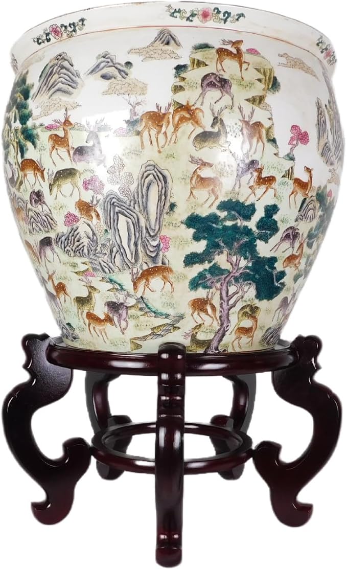 Oriental Rosewood Fish Bowl Stand (15.5" W X 12" H)