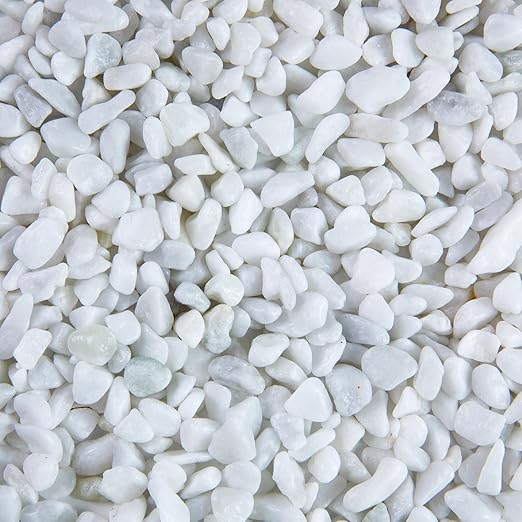 5lb Polished Aquarium Silica Gravel, Decorative Pebbles Substrate for Fish Tank, Vases, All Purpose Silica Gravel for Aquarium, Fire Pits, and Landscaping, Snow White(0.16-0.24”)