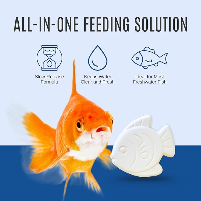 Vacation Feeder for Aquarium - 14 Day Feeder Block - Slow Release Fish Food for Betta, Goldfish & Tropical Fish - Aquatic Pet Tank Food (1 Pack of 2 Blocks)