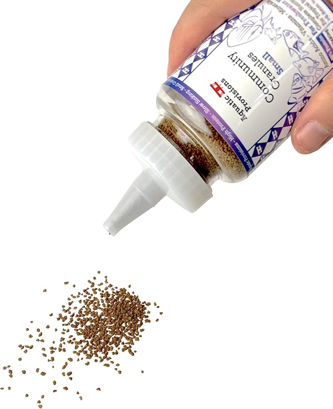 Aquatic Provisions Community Fish Food Small Granules 3.17 oz, High Protein Slow Sinking Small Sized Granules
