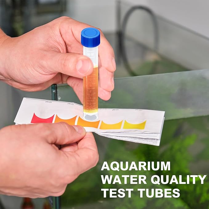 Konohan 12 Pcs Replacement Test Tubes for Aquarium Test Kits, 10ml Plastic Frozen Self Standing Test Tubes with Scale line for Aquarium Water Testing