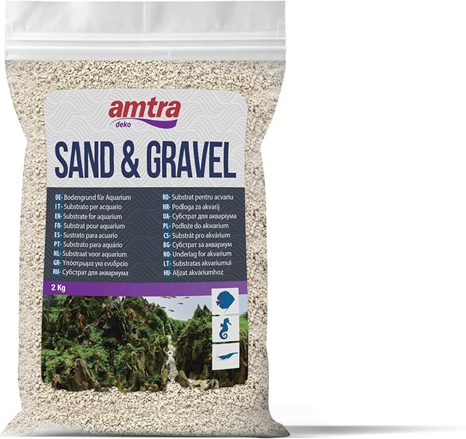 Amtra Ivory White Quartz - Fine White Quartz Sand for Freshwater or Saltwater 1-3mm Grains Quantity 2kg