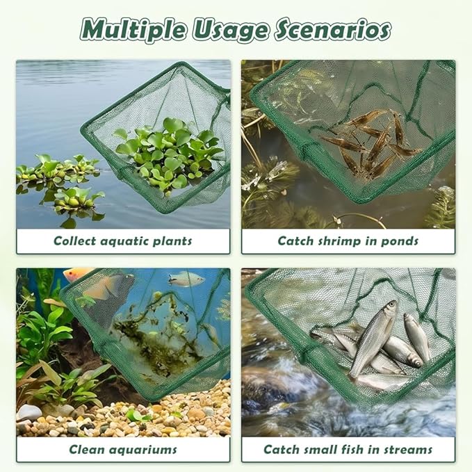 3 Pack Fish Net Aquarium Fine Fishing Mesh with Plastic Handle, 6-Inch