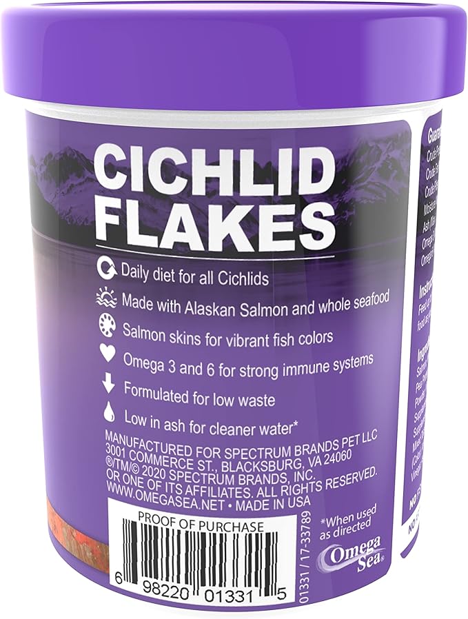 Omega One Cichlid Flakes, 1 oz