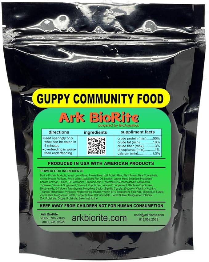 (2oz, Guppy) Fish Food Species Specific - All Natural - Science Based Formula - Cleaner Water - Nutritional Powerfood for Special Fish Breeders
