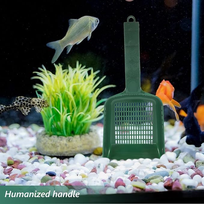 Kisangel Convenient Fish Tank Sand Shovel Tool for Gravel Cleaning Ergonomic Handle Plastic Design for Easy Maintenance of Aquariums and Sand Tanks