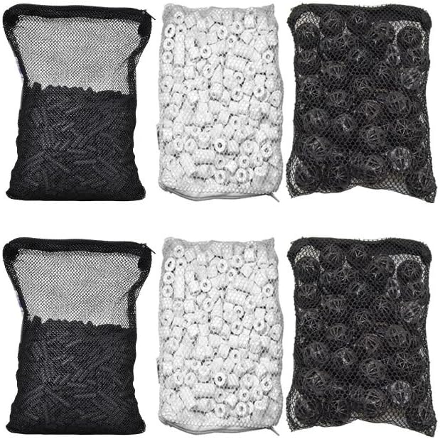 CNZ Aquarium Filter Media Kits (Double Pack) - Activated Carbon, bio Ball, Ceramic Ring, CNZCBR2PK