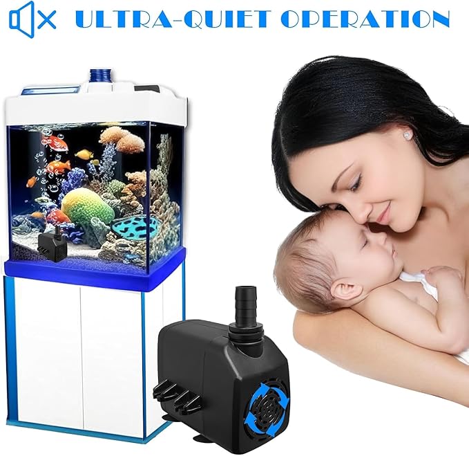 Aquarium Water Pumps (Black, 400GPH,25W)