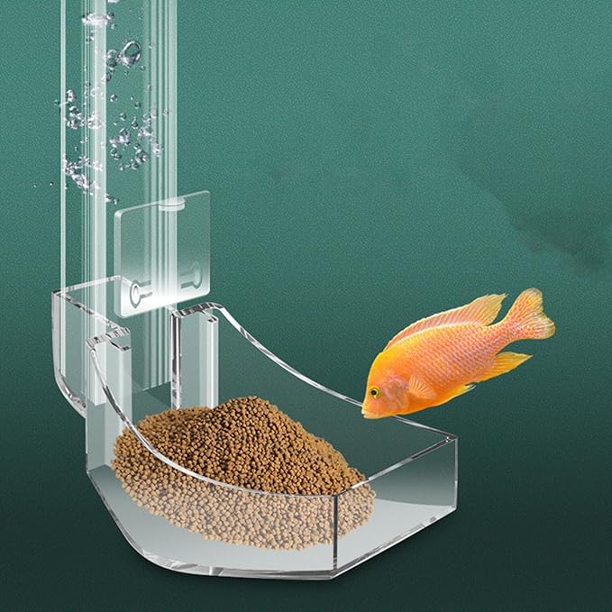 200MM Aquarium Feeding Tube Fish Feeder Tube Clear Acrylic Shrimp Feeding Tube with Hooks and Suction Cups for Aquarium Fish Tank Feeder