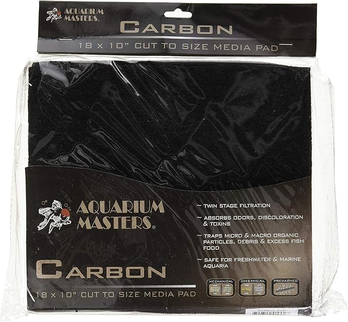 EA Premium Carbon Infused Filter Pad 18x10 - Cut to Fit for Aquariums and Pond