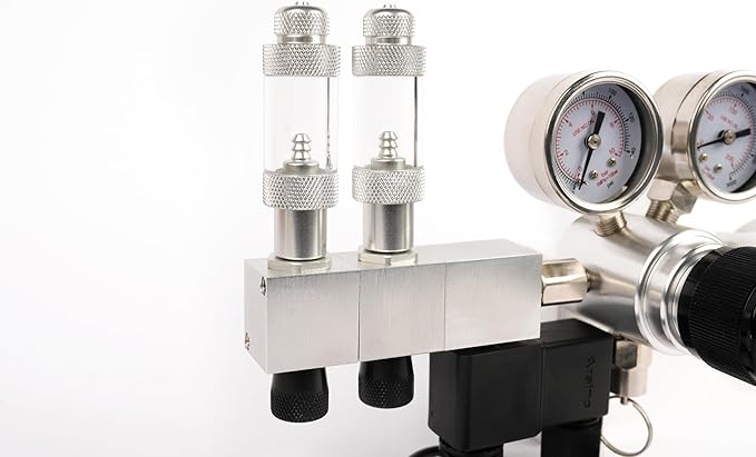 LANDEN AverVita Manifold Block for CO2 Regulator Advance, Expandable Manifold Blocks with Integrated Bubble Counter and Precision Needle Valve