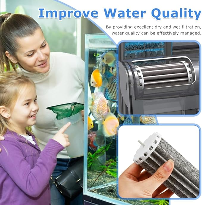 2 Pack Aquarium Fish Tank Filters Compatible with Marine-Land Pen-Guin 350 200, Hang On Filters Replacement for Pen-Guin Bio-Wheel 350B 200B Assembly Bio-Wheel Part, PRBW2350B