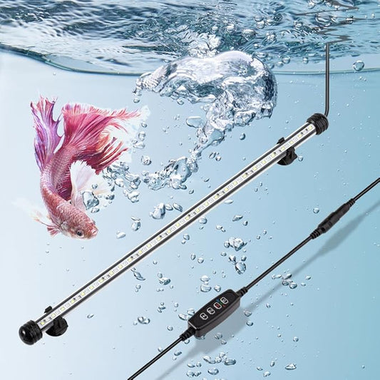DaToo 10W 18.5inch Submersible Aquarium Light Underwater Fish Tank Light LED Aquarium Light Bar with Timer Auto On/Off and Dimmer Adjustable Brightness, 1 Yr Warranty