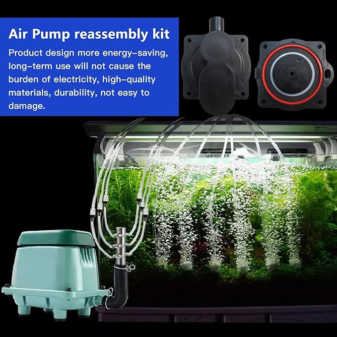 Updated for HP60/80 Air Pump Rebuild Complete Kit for Hiblow HP 80 HP 60 Aerators HP-80-0110, with White Switch