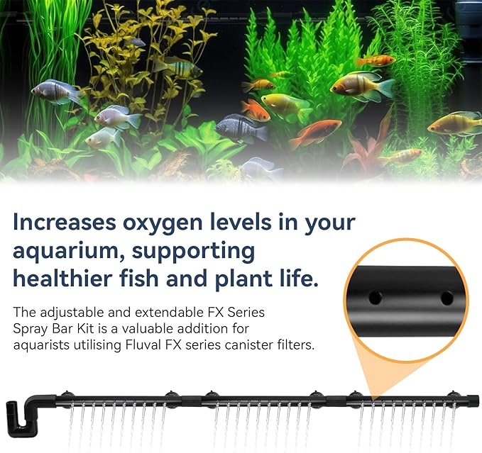 FX Aquarium Spray Bar Kit Replacement for Fluval FX2, FX4, FX6 High Performance Canister Filters Fluval FX Spray Bar Kit Aquarium Filter Water Aeration Accessory