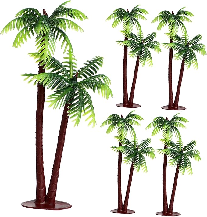 BESPORTBLE 5 Pcs Artificial Coconut Tree - Plants for Fish Tank, Fake Palm Trees Aquarium Fish Tank Micro Landscape Scenery Decoration