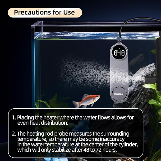 boxtech 300w Fish Tank Heater - Aquarium Heater with Led Digital Display, External Temperature Controller, Overheat Protection for 35 to 70 Gallon Tank