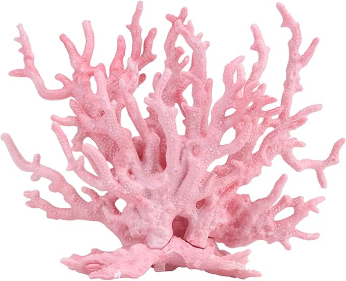 Aquarium Coral Plastic Vivid Artificial Coral Plant Ornament for Aquarium Underwater Fish Tank Pink (Small Size (29.9 X 15 X 6.7in))