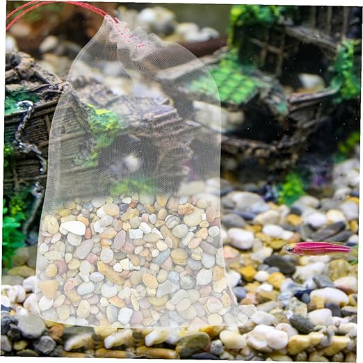 Luxshiny 100pcs Sand Washing Machine Filter Mesh Bags for Fish Tanks Pe Material Drawstring Design Filtration for Clean Aquatic Environments
