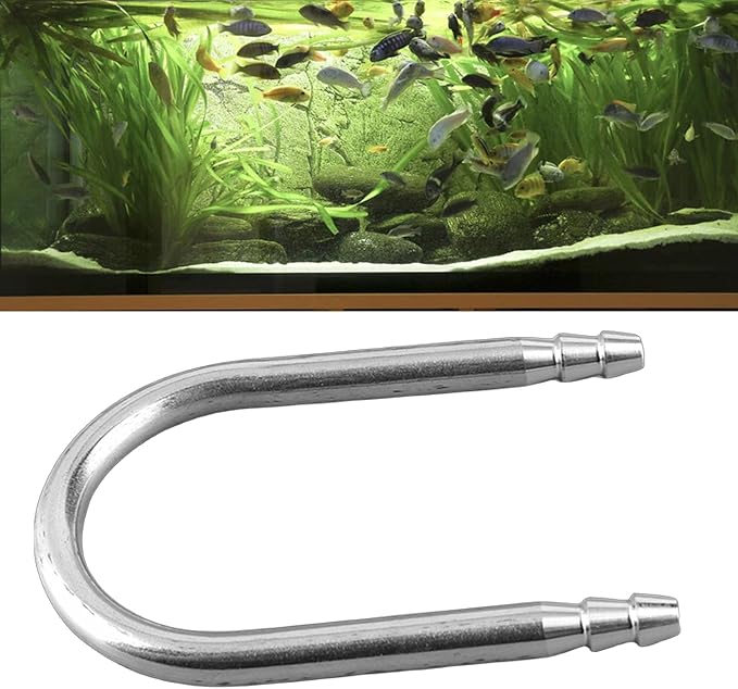 Pssopp CO2 Connector Tube, Stainless Steel Aquarium U Shaped Tube Air Pump Accessories Air Connector Pipe for Aquarium Air Line