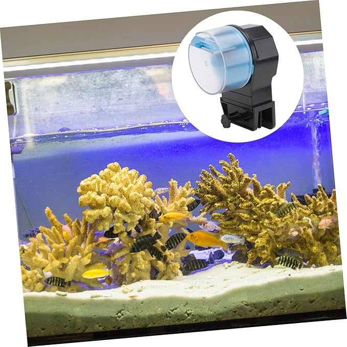 POPETPOP Aquarium Fish Feeding Device Automatic Turtle Feeder Decorative Feeder Easy to Clean Fish Tank Accessory