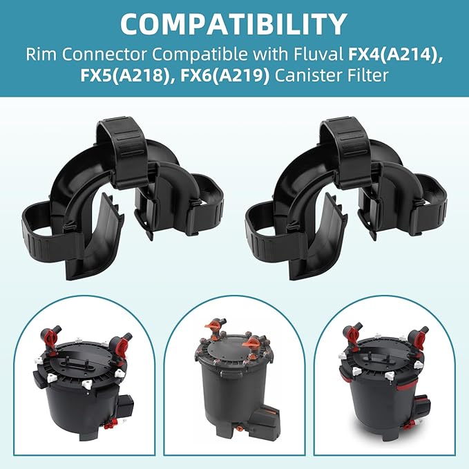 Maglu Rim Connector for Fluval FX4/FX5/FX6 Aquarium Filters - Aquarium Hose Fitting Rim Connector for FX4 Canister Filter, Replacement Part A20230, 2 Pack