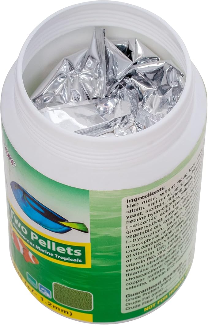 Ocean Nutrition Formula Two Pellets - Fish Food for Herbivorous & Omnivorous Marine Tropical Fish, High Protein(40%) - 14 oz (400 g) Small Pellets