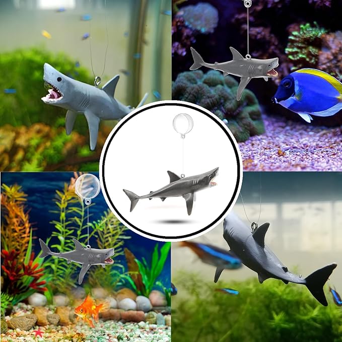 2 PCS Fish Tank Shark Decoration Cute Sharks Aquarium Floating Decor Sharks Floating Fish Tank Accessories Decorations for Home Office