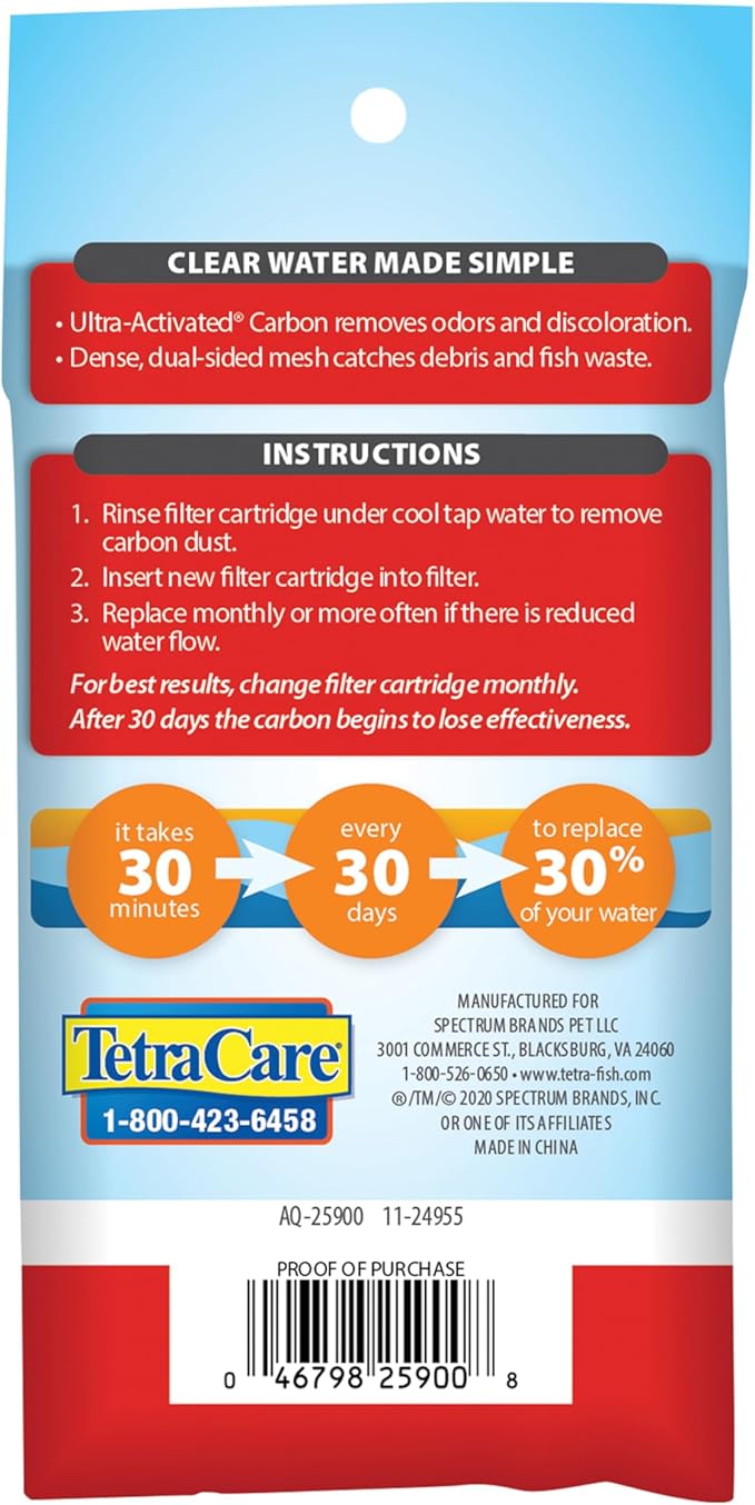 Tetra Whisper Small Filter Cartridges for Aquariums, 2 Count, Ready to Use, Fits Tetra Whisper Filters for Fish Tanks 1 - 4 Gal