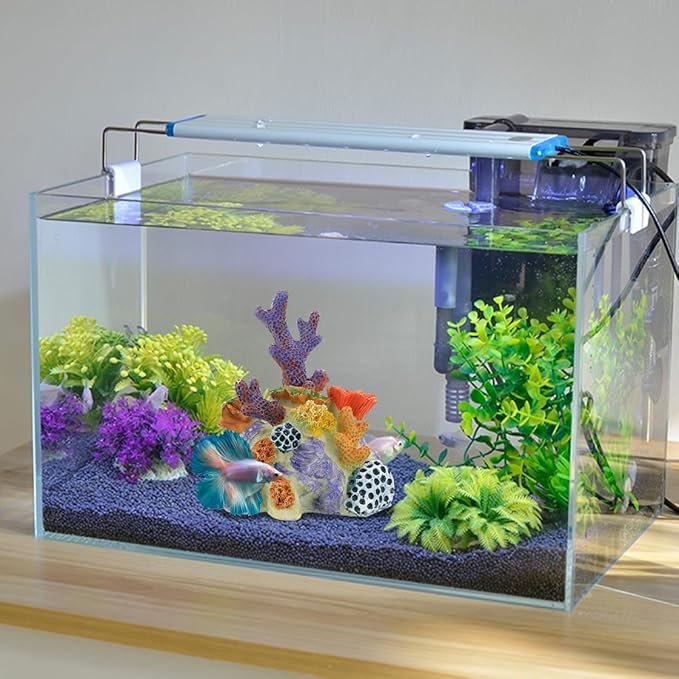 2PCS Aquarium Plants, Artificial Coral, Coral Reef Decor Resin Ornament for Fish Tank Landscape