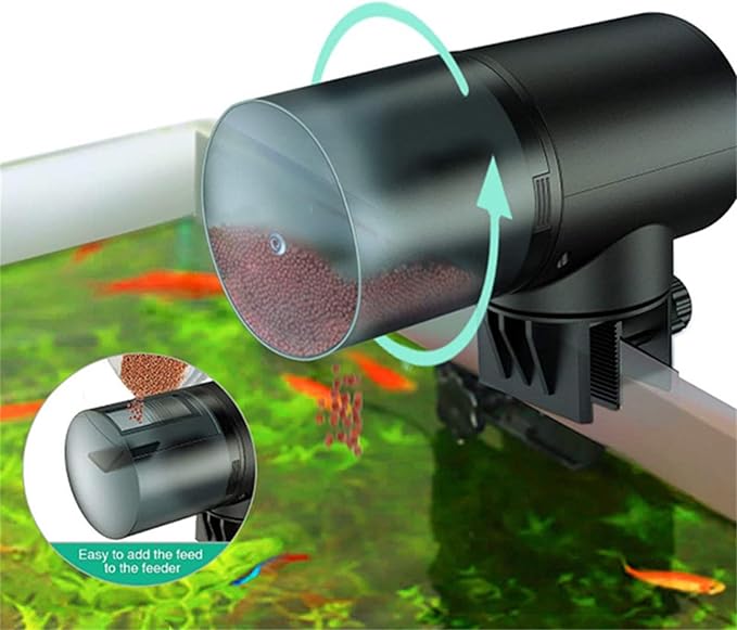 Rechargeable Aquariums Fishes Feeders Automatic Regulable Timers for Holiday Use with 200ml Food Dispenser