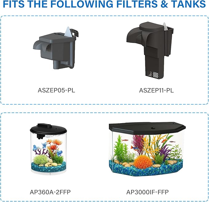 Koller Products Filter Cartridges XS, Replacement Cartridge for Koller Products Fish Aquarium, 3 Pack