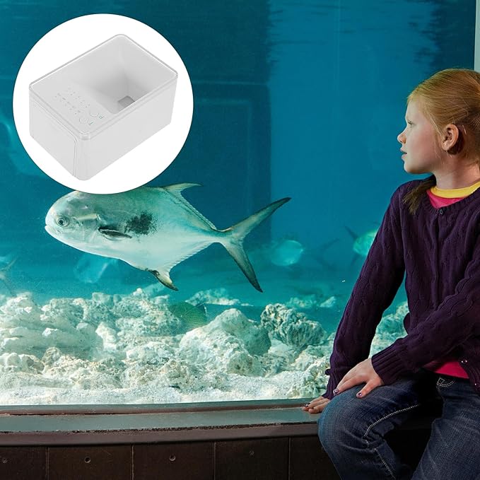 FOMIYES Automatic Fish Feeder for Aquarium, Plastic Fish Tank Feeder with Intelligent Timer and Sealed Design, Small Auto Aquarium Food Dispenser for Precise Feeding During Vacation