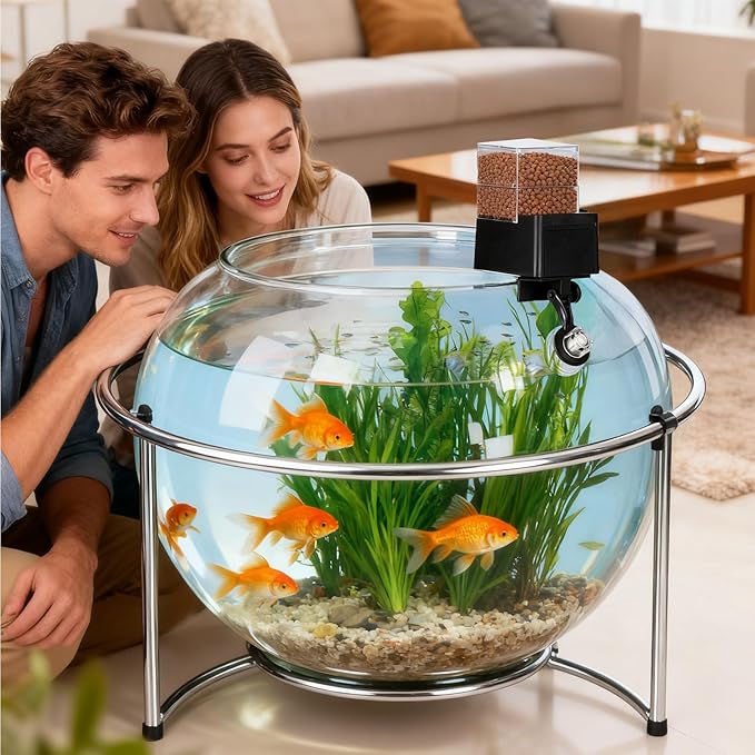 Automatic Fish Tank Feeder, Airtight Storage Design, 21 X 11 X 8cm, Pond Fish Food Dispenser, Smart Aquarium Feeder, Smart Feeding Control, for Aquariums, Ponds, Turtles, Bettas, and Shrimp