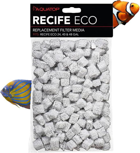 Aquatop Recife Eco Phosphate & Nitrate Media Cubes for Aquariums, 80 g – Optimize Water Quality – Fits Recife Eco Filters - Fresh and Saltwater