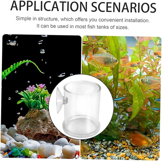 TOYANDONA Acrylic Aquarium Fish Feeder with Suction Cup 30mm Filter Mesh Feeding Ring for Small Fish Tank Automatic Feeding Accessory for Guppy