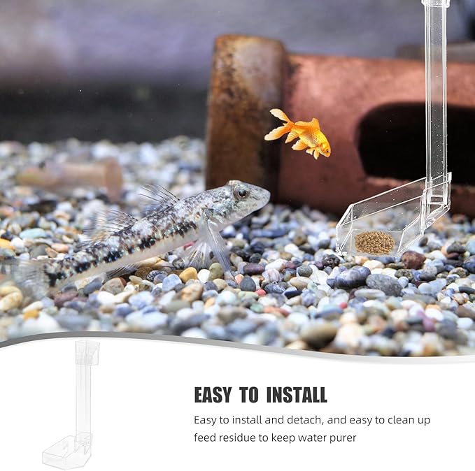 Alasum Aquarium Fish Feeder Shrimp Tank Feeding Tube 21cm Acrylic Automatic Fish Tank Feeder for Aquarium and Shrimp Feeding