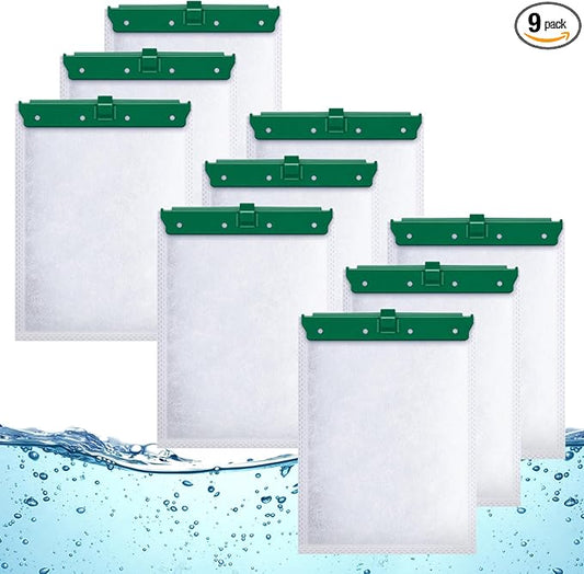Aquarium Filter Cartridge for Whisper Bio Bag Power Filters, 9 Pack Assembled Medium Filter Cartridges for Repto Filter