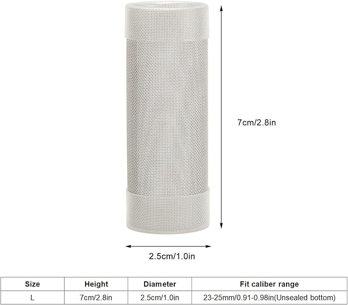 Aquarium Intake Filter Mesh, Stainless Steel Intake Strainer Strainer Filter Cover, Aquarium Mesh Intubation for Fish Shrimps(L)