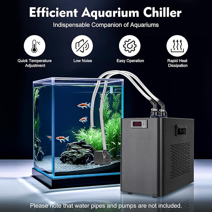 Aquarium Chiller Fish Tank Water Cooler Fit Hydroponics System Refrigeration Compressor Cold Plunge Nuvio Tub With Ice Bath Hydroponic Chillers Special Quiet Design For Weeds Jellyfish Coral Crystal
