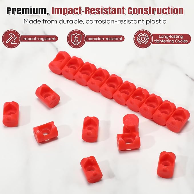 18 Pack Lid Fastener Barrel Nut Compatible with Fluval FX6 FX5 FX4 FX2 Canister Filter, Aquarium Filter Lid Fastener Replacement Part, Lock Nut Clamp Accessories (Barrels Only)(Red)
