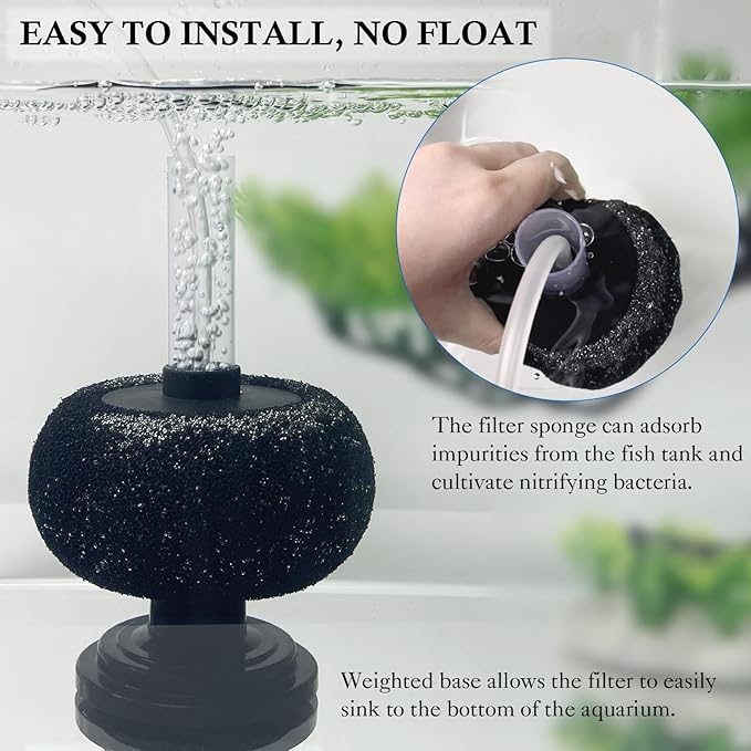 HITOP 110GPH Aquarium Air Pump and HITOP 7in Sponge Filter