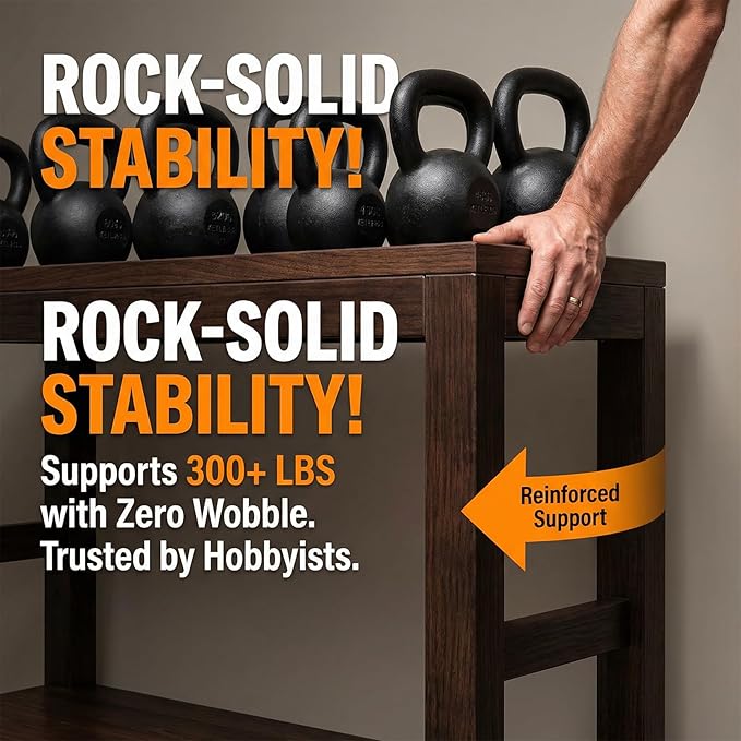 10–75 Gallon Solid Wood Fish Tank Stand, Heavy Duty Aquarium Stand, 660 lbs Load Capacity, Reinforced Base for Maximum Stability, Easy to Install, 15.7"–59.1" for Home & Office