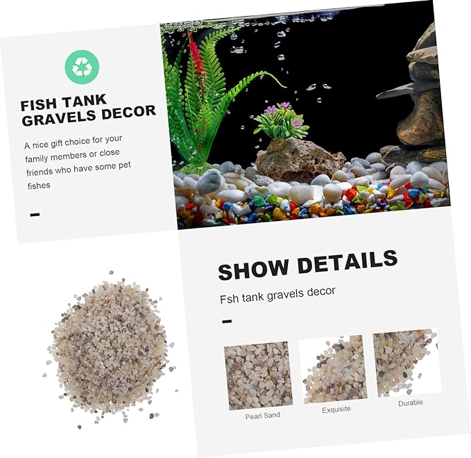 1set Natural Polished Gravel for Aquariums Colorful Decorative Sand Stone Smooth Substrate for Fish Tank Landscaping Safe for Fish for Aquatic Decor